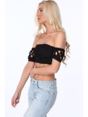 Black openwork Spanish top ZZ341 - Online store - Boutique